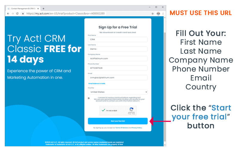 Buy Act CRM Classic Step 2