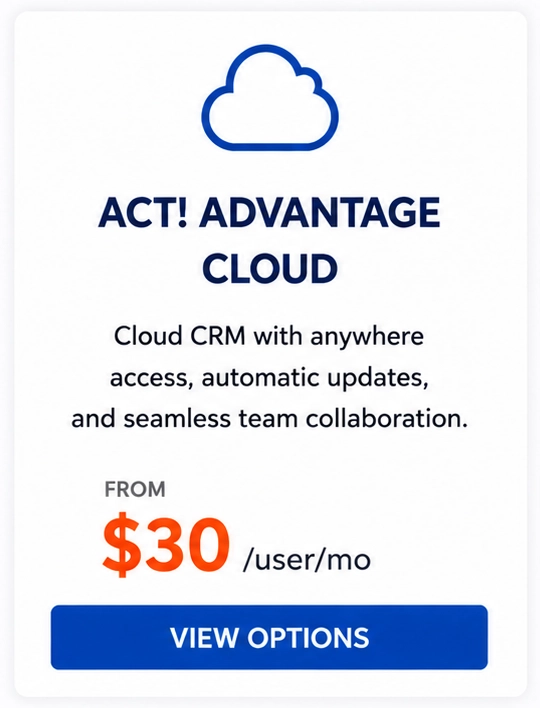 Act! Advantage Cloud CRM Options